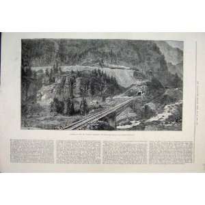  1882 Gothard Railway Tunnels Monte Piottino Old Print 