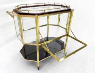 Outstanding Art Deco Mid Century Modern Brass Tea Cart  