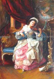  Vintage Portrait Royal Oil Paintings Painting Canvas Art Violin Player