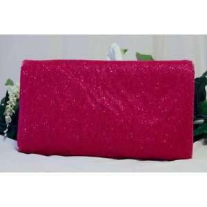  Premium Glitter Tulle Fabric 54 inch 10 Yards, Fuchsia 