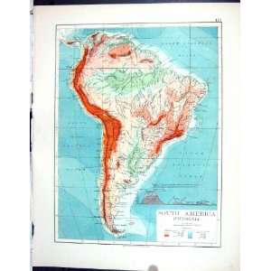  Johnston Map 1906 Physical America Columbia Ecuador Panama 