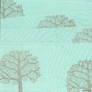 c69 turquoise blue tree muslin rubber stamp ribbon 2  