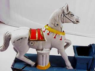 White Cast Iron Trick Pony Mechanical Bank  