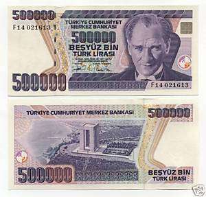 Turkey 500000 Lira L.1970 (1993) Pick 208 UNC  