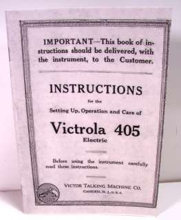 scanned copy of the original instructions that the Victor Talking 
