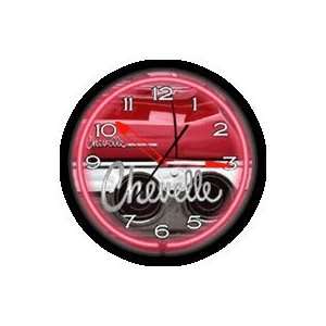  Chevelle SS Red Neon 20 Wall Clock Chevy Made USA New 