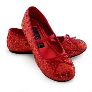 Lets Party By Pleaser Shoes Sparkle Ballerina (Red) Child Shoes / Red 