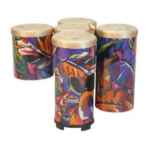   piece Cluster Drum Set, Tropical Leaf Fabric Musical Instruments