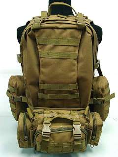 SWAT Tactical Molle Assault Backpack Bag Coyote Brown  
