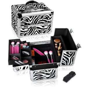  SHANY Cosmetics Makeup Train Case   XL   Zebra Finish with 