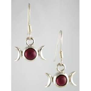  NEW Garnet Triple Moon Earrings   JET95G