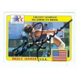  Bruce Jenner Autographed/Hand Signed card (Decathlon 1976 