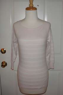 Womens The GAP Pink and White Striped Sweater Top Size Medium  
