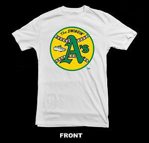 OAKLAND ATHLETICS (The Swingin As) 1968 1982 LOGO T SHIRT ~NEW~ ALL 