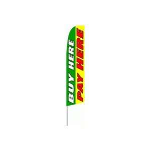  Buy Here Pay Here Feather Flag (11.5 x 2.5 Feet): Patio 