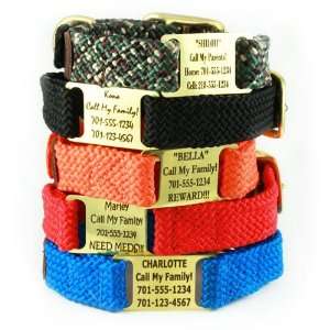   Braid ScruffTag™ Personalized Dog Collar   5 Colors: Pet Supplies