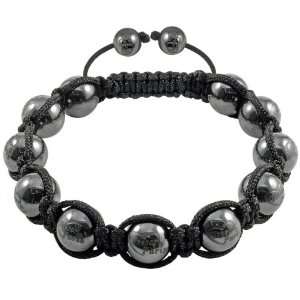 Tresor Paris St Junien Black Cord Bracelet with 11 Magnetite Beads