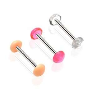 Barbells with Clear UV No Ceum Half Ball   14G, 5/8 Length   Sold as 