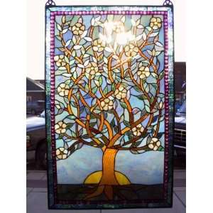  Tree of Life Stained Glass Window Panel: Home & Kitchen