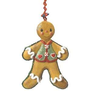   Iced Candy Gingerbread Man Glitter Christmas Tree Ornament Gift #W3655