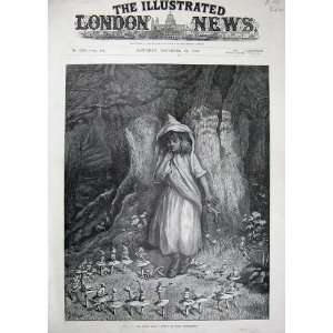  1889 Kate Greenway Fine Art Fairy Ring Little Girl Tree 