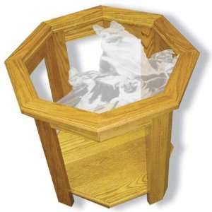  Etched Glass German Shepherd End Table   Octagon: Kitchen 