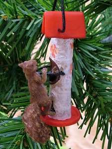 New Red Squirrel Bird Feeder Christmas Tree Ornament  