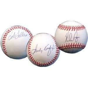 Sandy Koufax, Nolan Ryan & Bob Feller Autographed Baseball:  