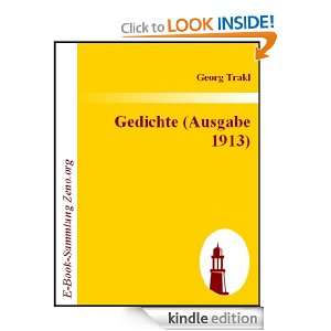 Gedichte (Ausgabe 1913) (German Edition) Georg Trakl  