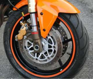 Orange Motorcycle Car Rim Stripe Wheel Tape Decal   