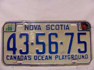 1979 1980 Nova Scotia Canada 43 56 75 License Plate  