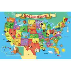  Puzzle Place 100 Piece USA Map Puzzle Toys & Games