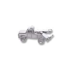  Tow Truck Charm in White Gold Jewelry