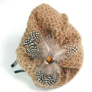 (Light Brown) Knit hat headband (4080 4) Beauty