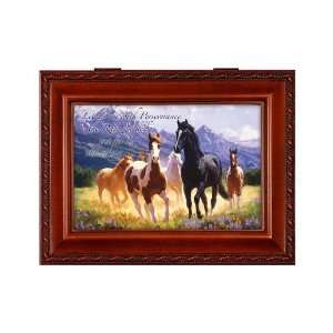  Cottage Garden Jewelry Music Box With Horses Plays Home On 