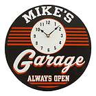 NEW PERSONALIZED GARAGE ROUND WOODEN WALL CLOCK SIGN