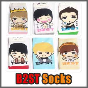 New B2ST 6 pairs of Socks BEAST Korea k pop + Bonus  