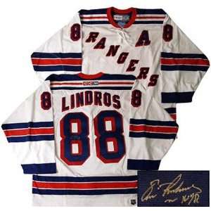  Eric Lindros New York Rangers Autographed White Jersey 