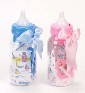 New Baby Shower 6pc Bottle Bank Gift Set, Bib, Bottle, Teether, Fork 