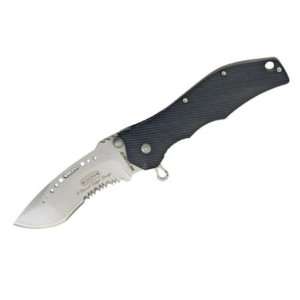   Part Serrated Tactical Assisted Opener Linerlock Knife with Black