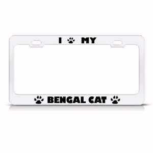 Bengal Cat Animal Metal license plate frame Tag Holder