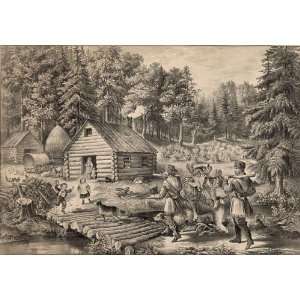   Americana Poster   The pioneers home on the western frontier 24 X 17
