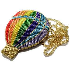 Hot Air Ballon Purses Rainbow Colors Beaded Purses  