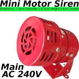 240V ac mini Motor SIREN alarm LOUD horn Security SYSTEM DIY Device 