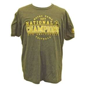  Notre Dame 1977 National Champions Gray T shirt Sports 