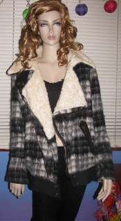 NEW FREE PEOPLE Toasty Brushed Plaid OVERSIZED MOTORCYCLE JACKET $298 