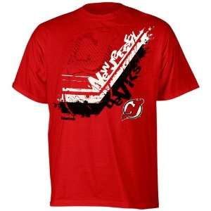   New Jersey Devils Youth In Stick Tive T Shirt   Red