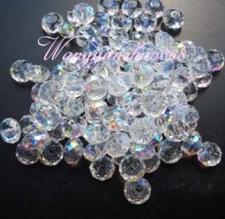 Lot 1000pcs Loose Clear AB Facet CZ Crystal Beads 4x2mm  