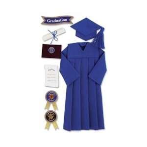   Graduation Sticker   Graduation Cap & Gown/Blue Arts, Crafts & Sewing