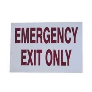  Red In White Emergency Exit Only Sign   7 X 10